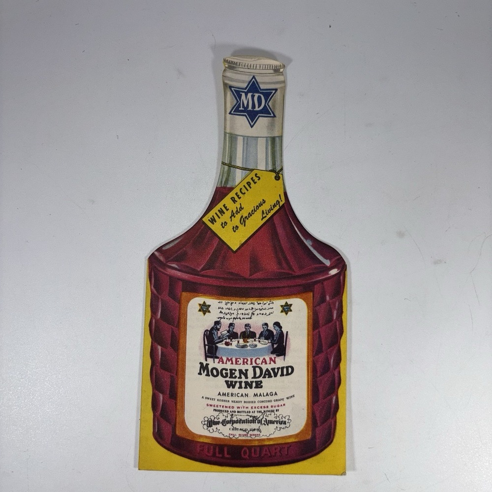 Mogen David Kosher Wine Recipe Pamphlet Cutout HTF rare 1960's Advertisement